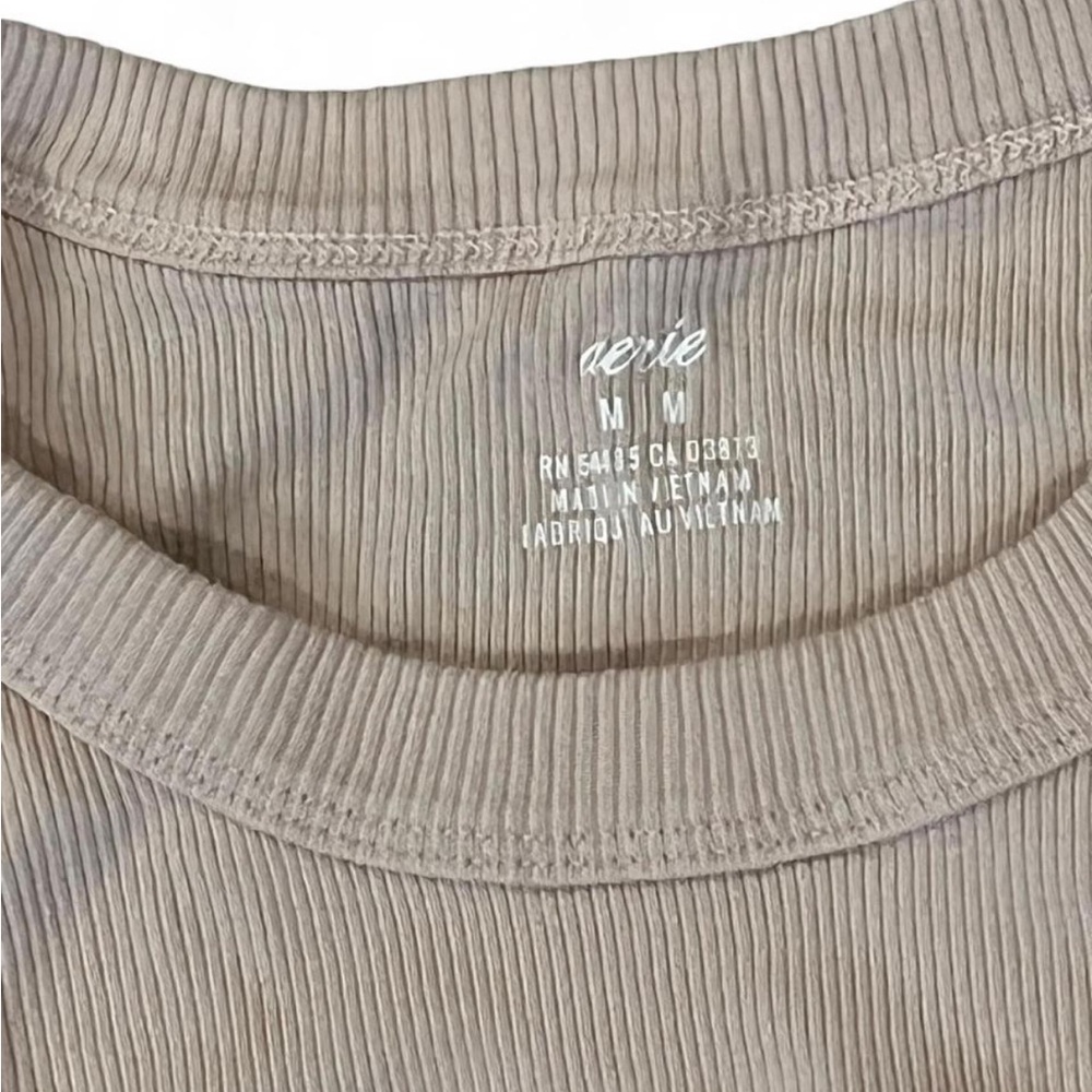 Aerie Pale Pink Ribbed Cropped Tank Top Medium Summervibes - Picture 2 of 3